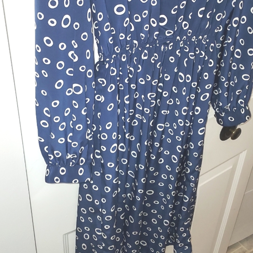 Rouje Look Liz Claiborne Blue and White Casual Button Front Dress 8p 38 - Picture 7 of 9